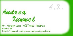 andrea kummel business card